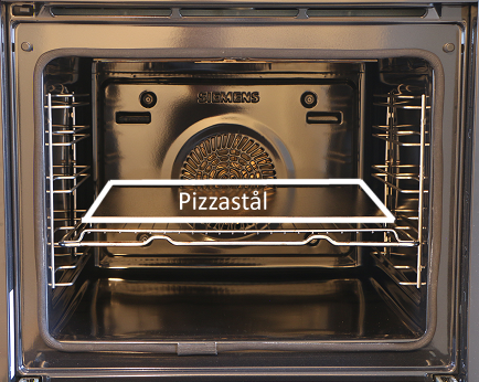 Pizzastålet placeres på en rist i ovnen